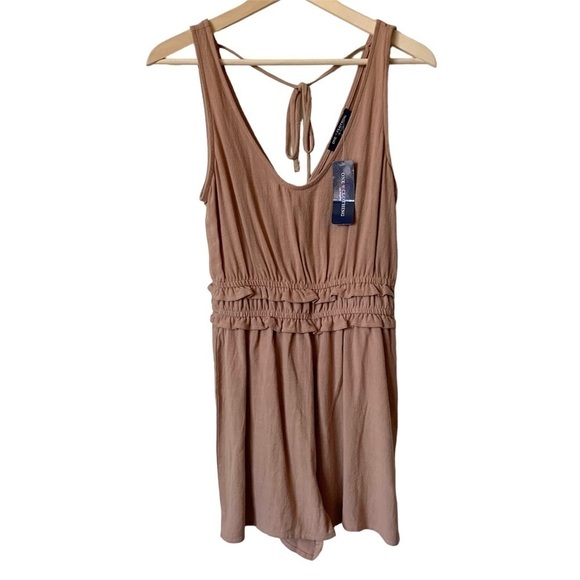 ONE CLOTHING LA Rayon LINEN Mauve Short Romper Size Small NEW - Picture 1 of 7